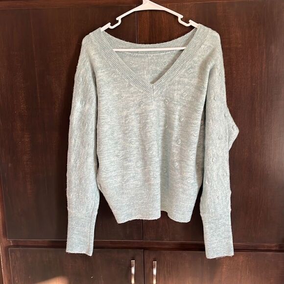 William Rast Light Blue Alpaca Blend Dot Sweater Medium - Picture 2 of 5